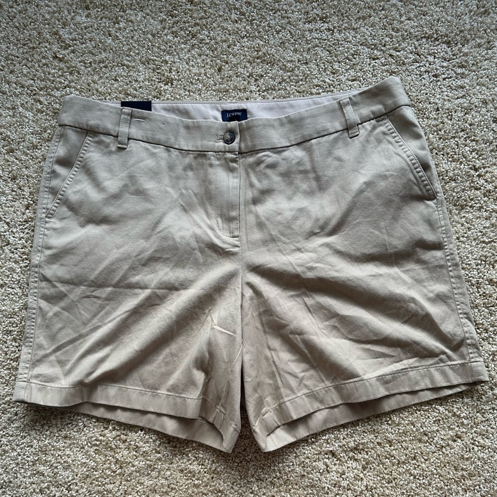 J.Crew Women’s Khaki Chino Shorts Size 16 | 7” Inseam | Classic Fit | NWT